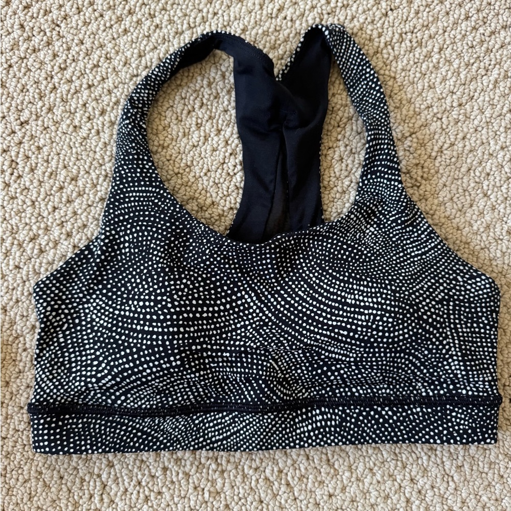 Lululemon Athletica Black and White Patterned Sports Bra